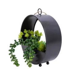 23cm Succulent Artificial Plant In Black Metal Pot -Gardens and Outdoor 23cm succulent artificial plant in black metal pot5010795682485 03c bq