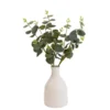 25cm Eucalyptus Stems Artificial Plant In Natural Ceramic Bottle Vase