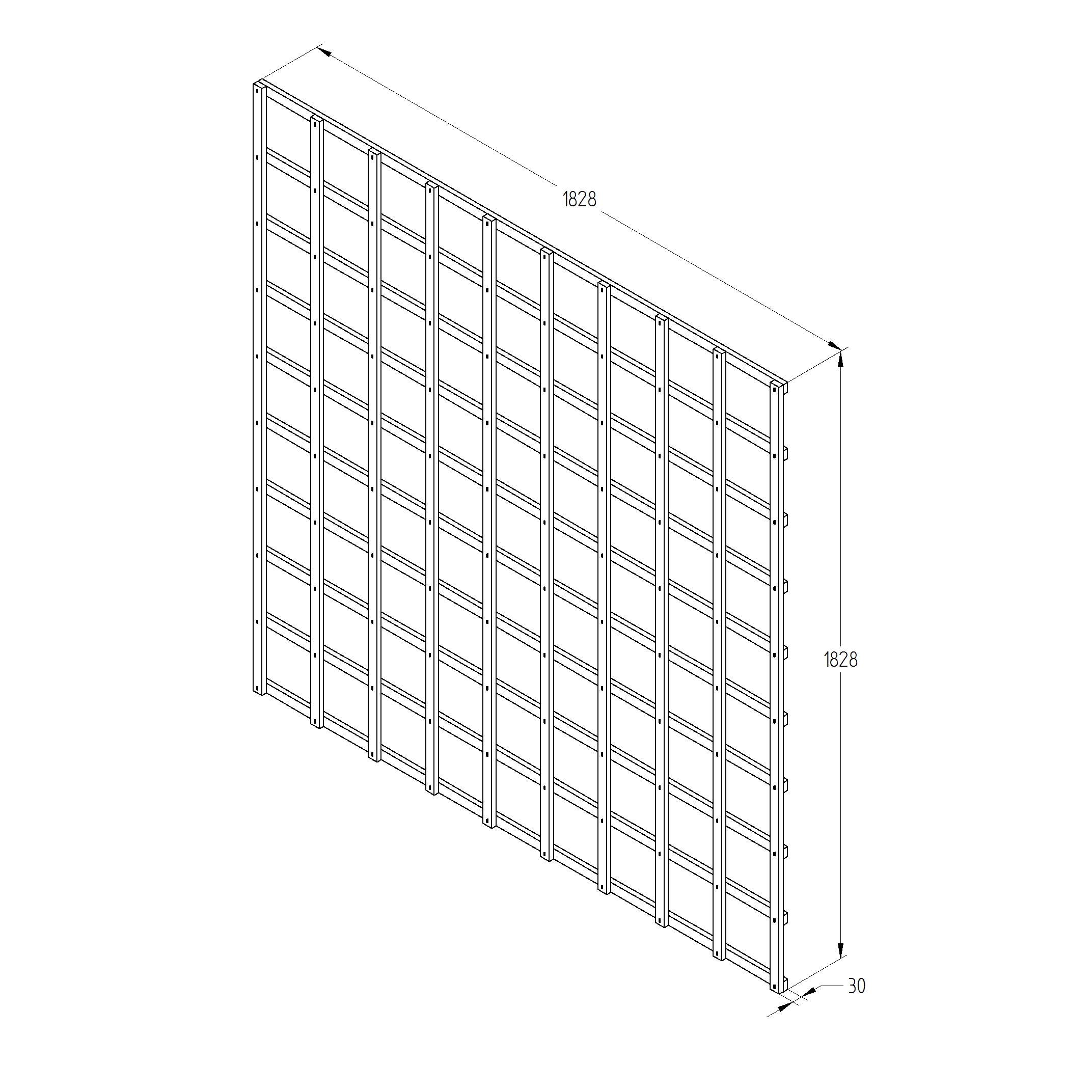 6ft Pine Trellis Panel, Pack Of 4 (W)183cm X (H)183cm 5 6ft Pine Trellis Panel, Pack Of 4 (W)183cm X (H)183cm - Image 3