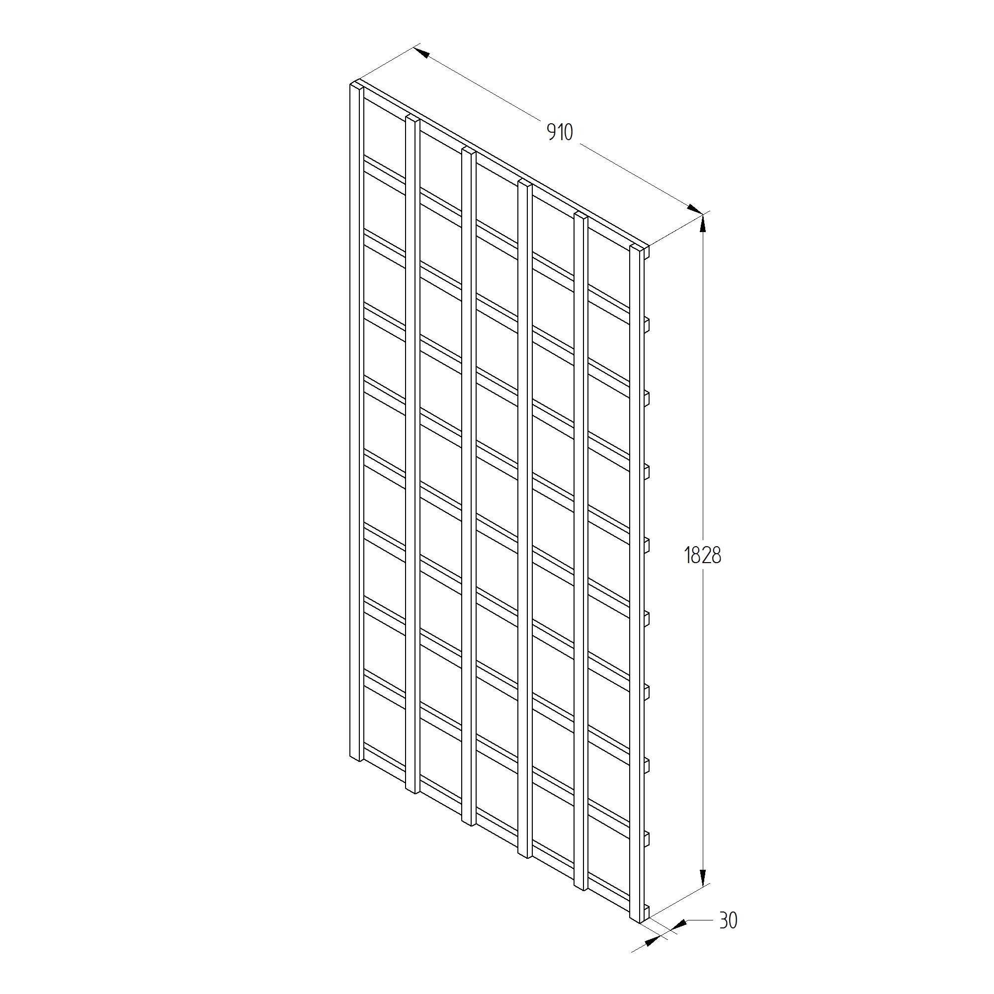 6ft Pine Trellis Panel, Pack Of 5 (W)91cm X (H)183cm 5 6ft Pine Trellis Panel, Pack Of 5 (W)91cm X (H)183cm - Image 3