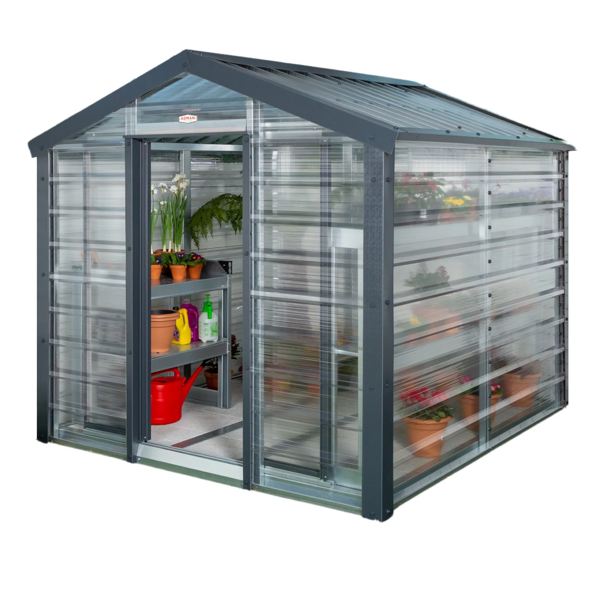 Adman Steel Sheds Multigrow 9.4x8.8 Greenhouse With Adjustable Vent 3 Adman Steel Sheds Multigrow 9.4x8.8 Greenhouse With Adjustable Vent