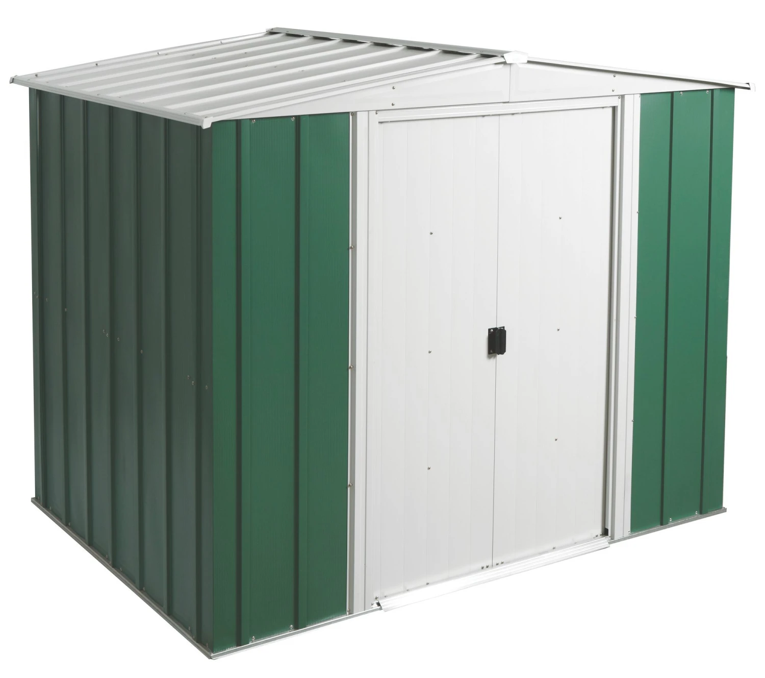 Arrow Greenvale 8x6 Apex Green & White Metal Shed 3 Arrow Greenvale 8x6 Apex Green & White Metal Shed