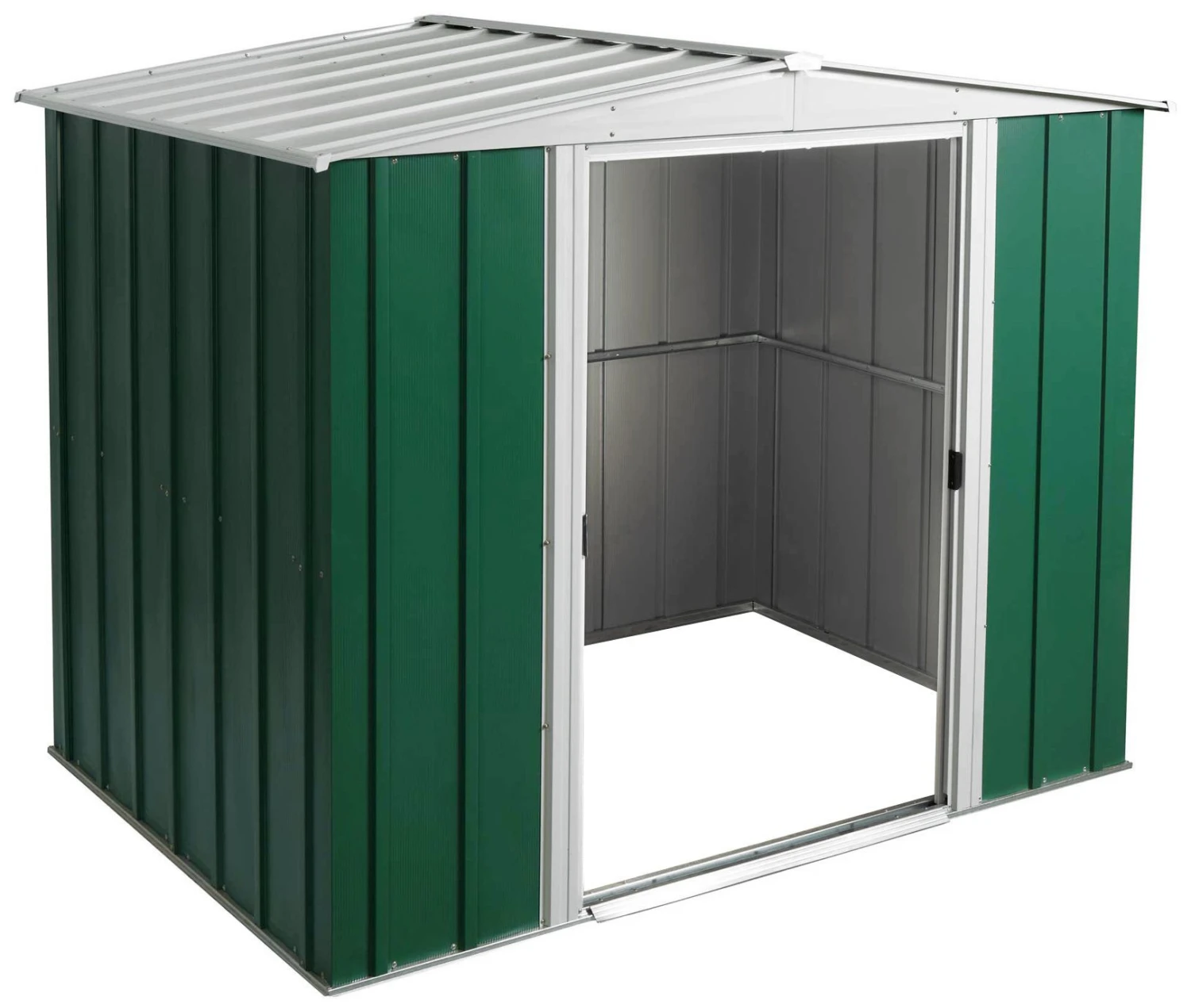 Arrow Greenvale 8x6 Apex Green & White Metal Shed 4 Arrow Greenvale 8x6 Apex Green & White Metal Shed - Image 2