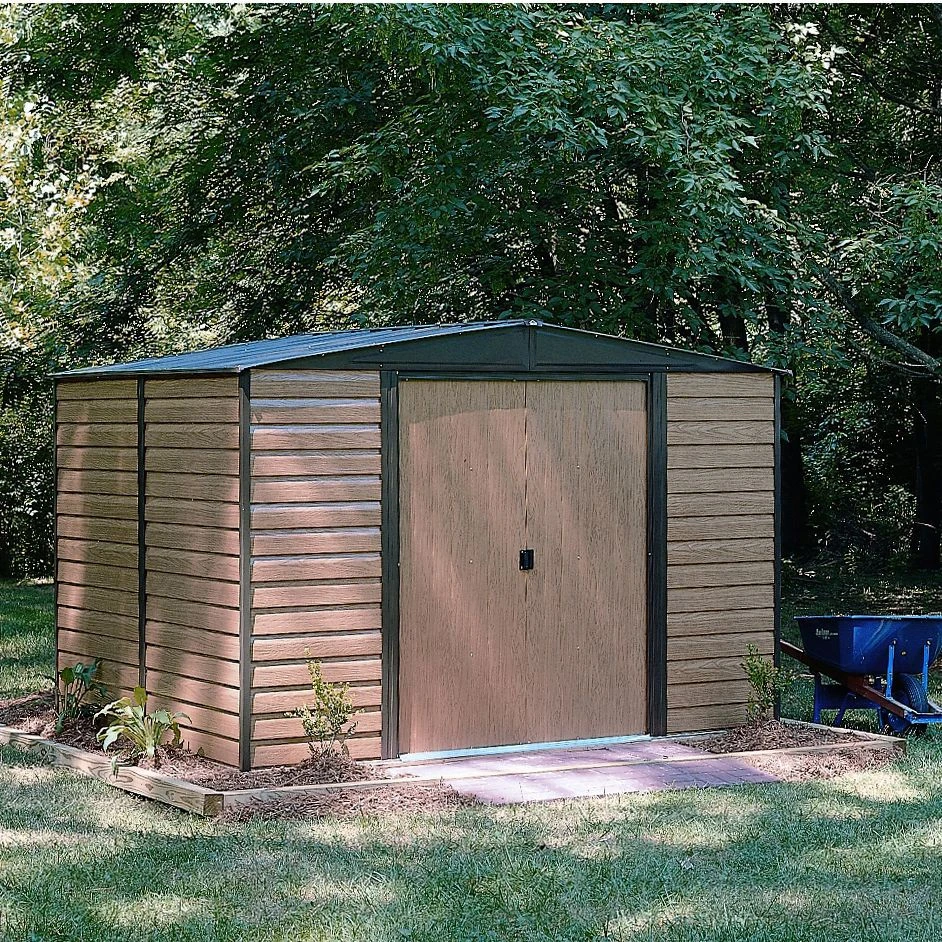 Arrow Woodvale 10x8 Apex Coffee Metal Shed With Floor 5 Arrow Woodvale 10x8 Apex Coffee Metal Shed With Floor - Image 3