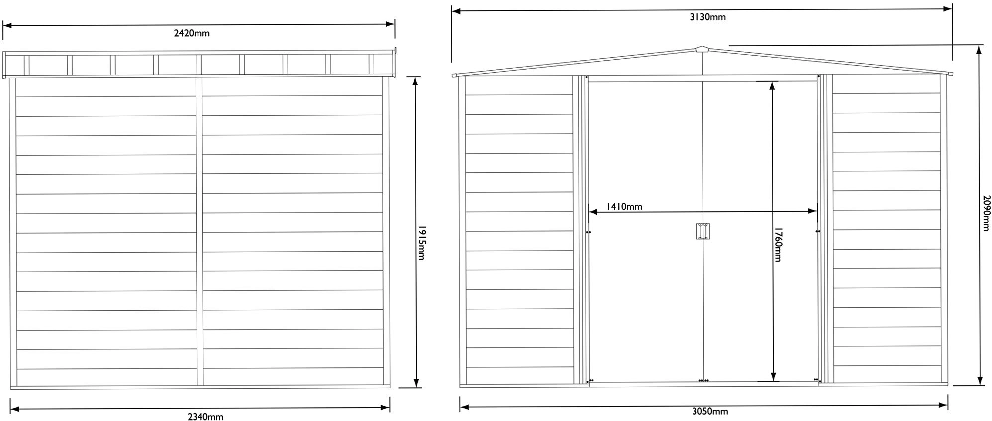 Arrow Woodvale 10x8 Apex Coffee Metal Shed With Floor 6 Arrow Woodvale 10x8 Apex Coffee Metal Shed With Floor - Image 4