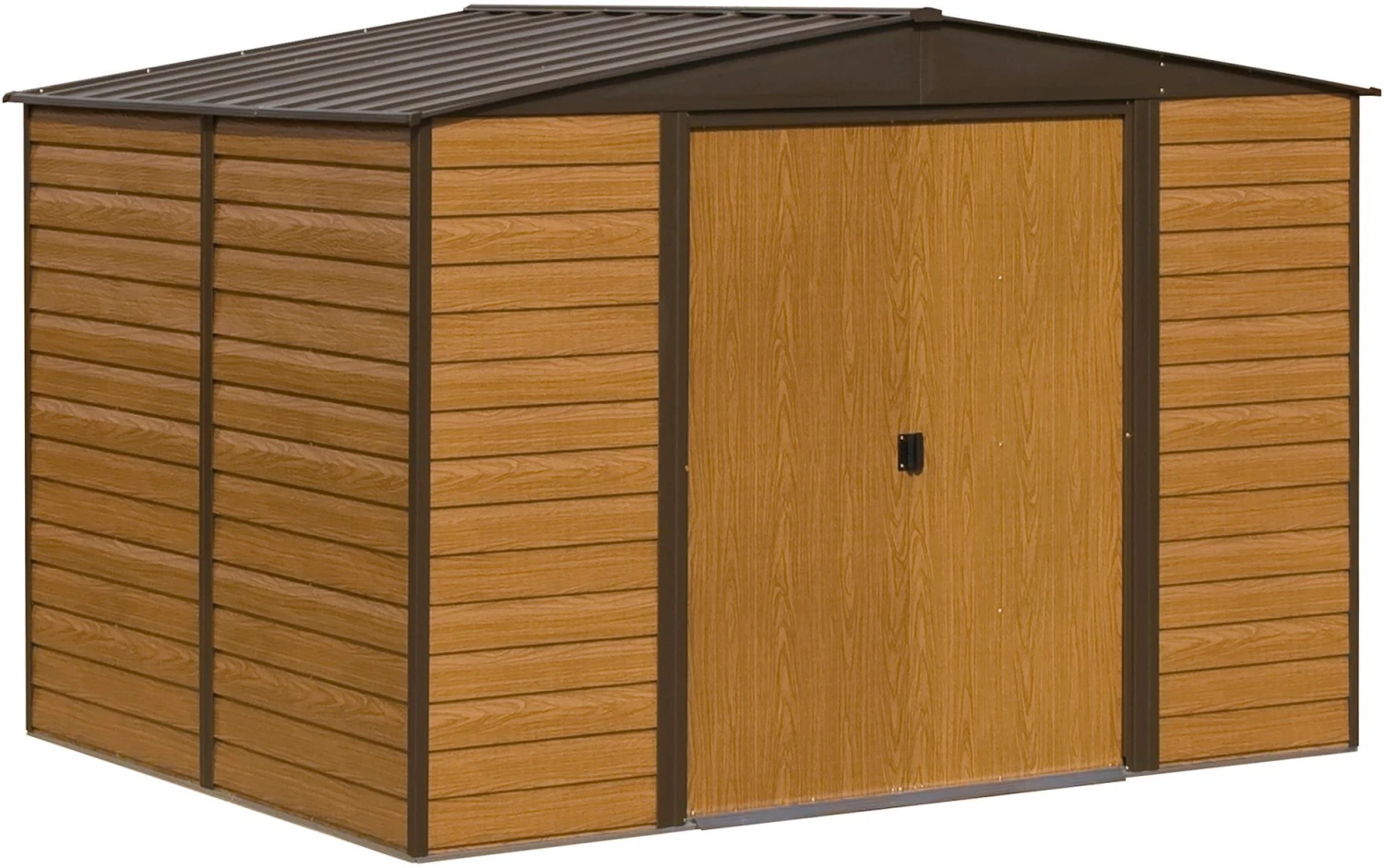 Arrow Woodvale 10x8 Apex Coffee Metal Shed With Floor 4 Arrow Woodvale 10x8 Apex Coffee Metal Shed With Floor - Image 2