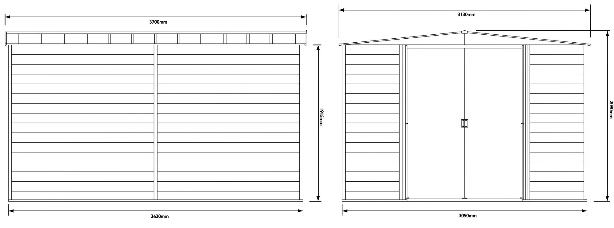 Arrow Woodvale 12x10 Apex Coffee Metal Shed 6 Arrow Woodvale 12x10 Apex Coffee Metal Shed - Image 4