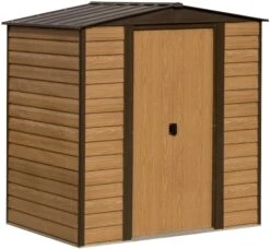 Arrow Woodvale 6x5 Apex Coffee Metal Shed