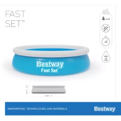 Bestway Fast Set™ Plain ABS Plastic & PVC Family Lounge Pool (W) 1.83m X (L) 1.83m -Gardens and Outdoor bestway fast set plain abs plastic pvc family lounge pool w 1 83m x l 1 83m6942138967630 01t