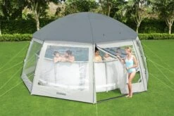 Bestway Grey Circular Hot Tub Canopy -Gardens and Outdoor bestway grey circular hot tub canopy6942138972160 02i bq