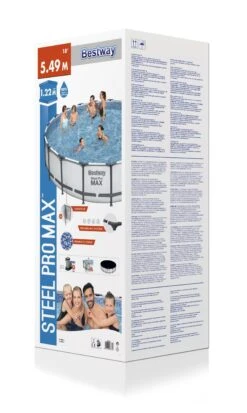 Bestway Steel Pro Max Polyvinyl Chloride (PVC) Pool (W) 5.49m X (L) 5.49m -Gardens and Outdoor bestway steel pro max polyvinyl chloride pvc pool w 5 49m x l 5 49m6942138983791 06c bq