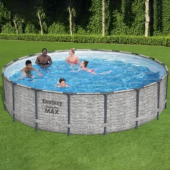 Bestway Steel Pro MAX™ Realistic Stone Print Polyvinyl Chloride (PVC) & Steel Pool (W) 5.49m X (L) 5.49m -Gardens and Outdoor bestway steel pro max realistic stone print polyvinyl chloride pvc steel pool w 5 49m x l 5 49m6941607310502 02i