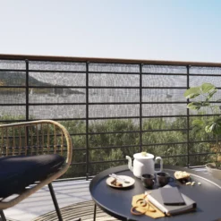 Black Polyester (PES) & PVC Garden Screen (H)1m (W)3m 15 Black Polyester (PES) & PVC Garden Screen (H)1m (W)3m -Gardens and Outdoor black polyester pes pvc garden screen h 1m w 3m5059340679921 01i