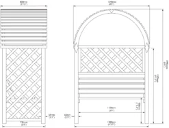 Blooma Chiltern Arbour, (H)1990mm (W)1340mm (D)800mm - Assembly Service Included -Gardens and Outdoor blooma chiltern arbour h 1990mm w 1340mm d 800mm assembly service included5397007111705 01t bq