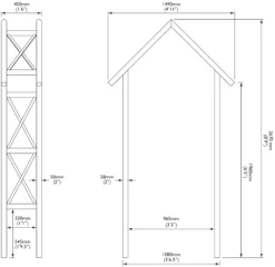 Blooma Cottage Apex Top Softwood Arch -Gardens and Outdoor blooma cottage apex top softwood arch5397007055528 01t bq