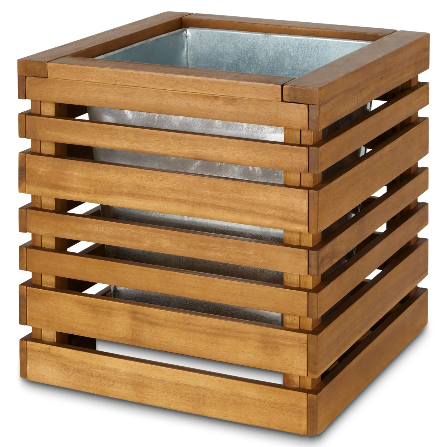 Blooma Denia Brown Wooden Square Planter 3 Blooma Denia Brown Wooden Square Planter