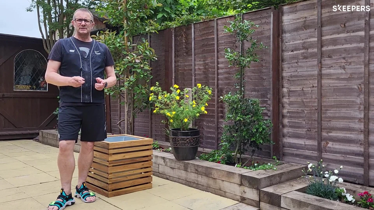 Blooma Denia Brown Wooden Square Planter 4 Blooma Denia Brown Wooden Square Planter - Image 2