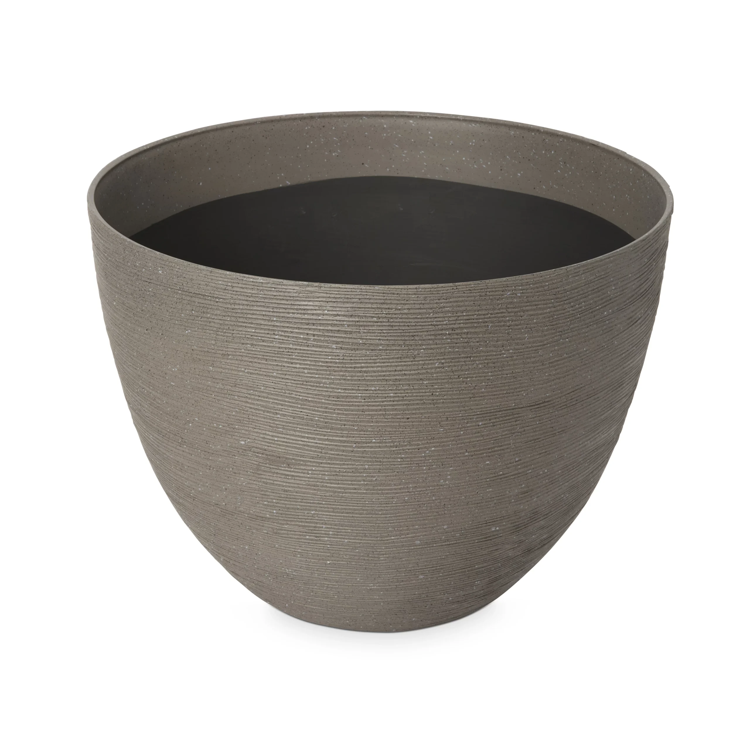Blooma Momoka Grey Stone Effect Plastic Circular Plant Pot (Dia)50cm 4 Blooma Momoka Grey Stone Effect Plastic Circular Plant Pot (Dia)50cm - Image 2