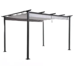 Blooma Moses Black Rectangular Gazebo, (W)4m (D)3m - Assembly Required