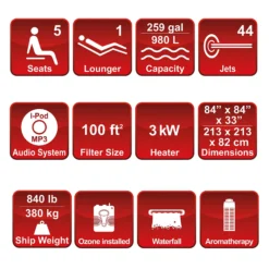 Canadian Spa Toronto Special Edition 6 Person Hot Tub -Gardens and Outdoor canadian spa toronto special edition 6 person hot tub0708296543088 01t bq