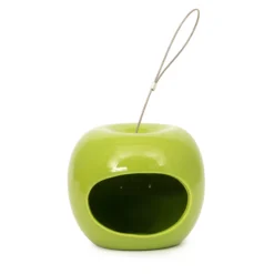 CJ Wildlife Ceramic Feeder Bird Mixes Green Apple Bird Feeder 0.5L