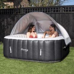 CleverSpa Grey Square Canopy (D) 1240mm -Gardens and Outdoor cleverspa grey square canopy d 1240mm5019008882124 02i bq