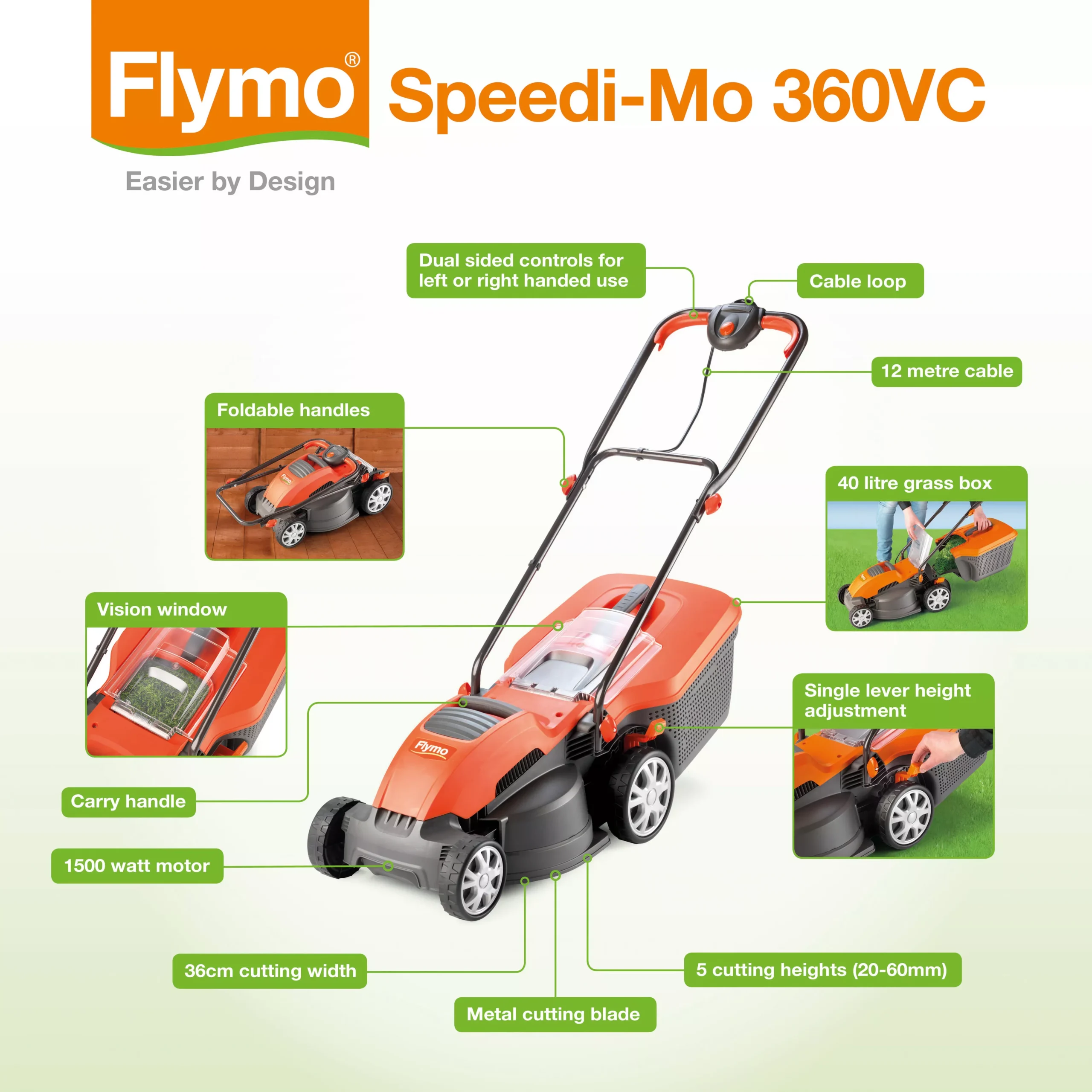 Flymo Speedi-Mo Corded Rotary Lawnmower 9 Flymo Speedi-Mo Corded Rotary Lawnmower - Image 7