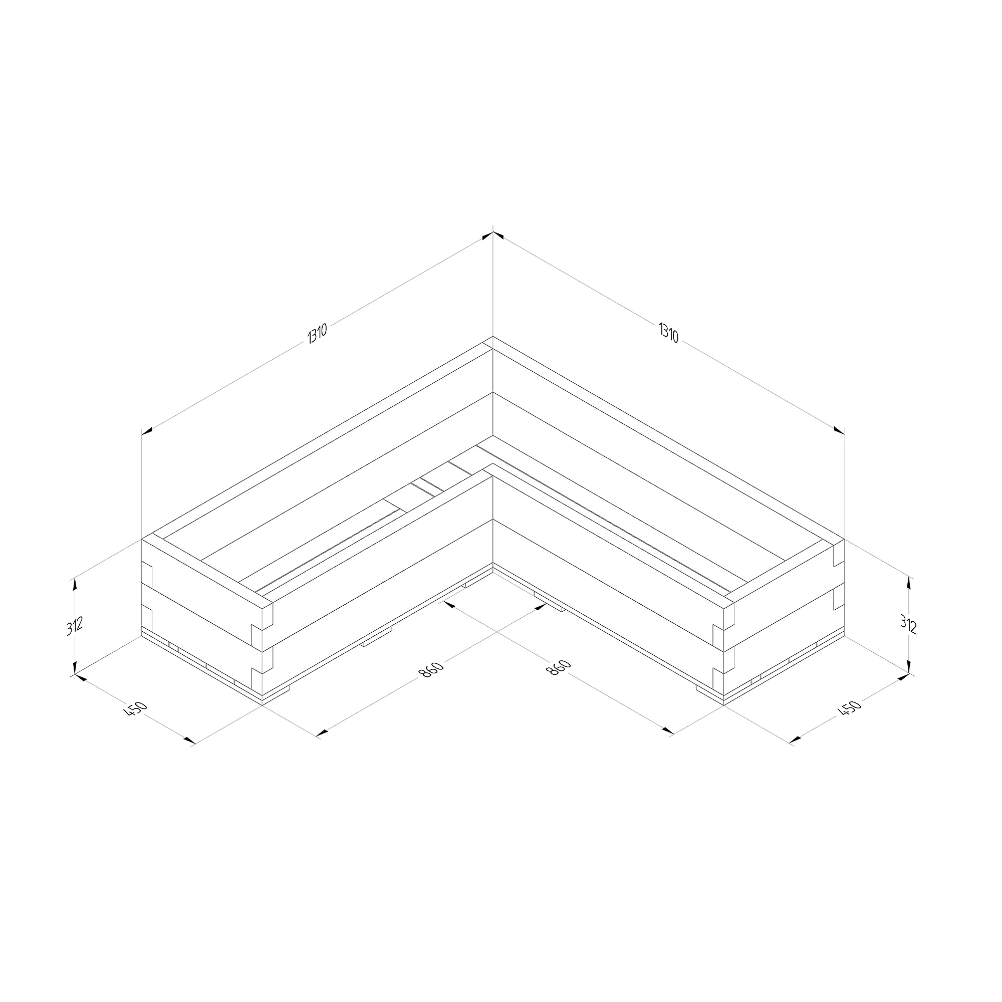 Forest Garden 1.3m X 1.3m Mixed Softwood Rectangular Raised Bed Kit 1.72m² 7 Forest Garden 1.3m X 1.3m Mixed Softwood Rectangular Raised Bed Kit 1.72m² - Image 5