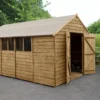 Forest Garden 10x15 Ft Apex Overlap Wooden 2 Door 6 Windows Shed With Floor - Assembly Service Included