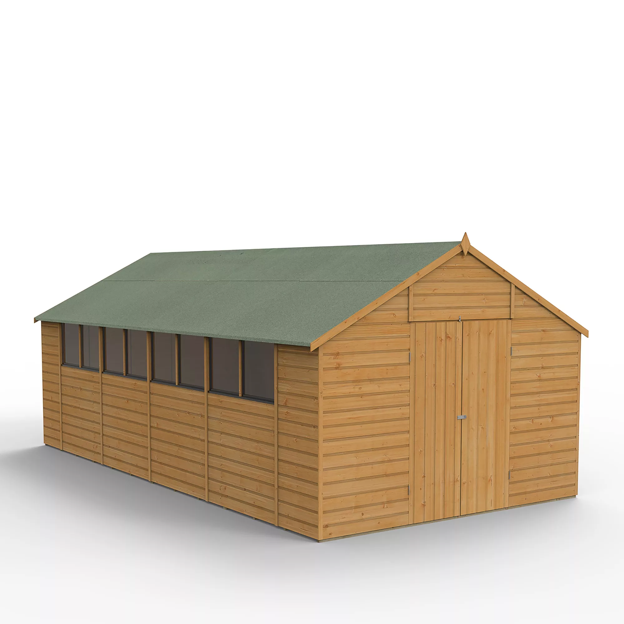 Forest Garden 10x20 Apex Dip Treated Shiplap Wooden Shed With Floor 7 Forest Garden 10x20 Apex Dip Treated Shiplap Wooden Shed With Floor - Image 5