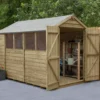 Forest Garden 10x6 Ft Apex Overlap Wooden 2 Door 4 Windows Shed With Floor - Assembly Service Included -Gardens and Outdoor forest garden 10x6 ft apex overlap wooden 2 door 4 windows shed with floor assembly service included5013053177754 01i bq
