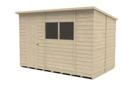 Forest Garden 10x6 Ft Pent Overlap Wooden 2 Windows Shed With Floor - Assembly Service Included -Gardens and Outdoor forest garden 10x6 ft pent overlap wooden 2 windows shed with floor assembly service included5013053178645 01c bq