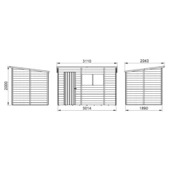 Forest Garden 10x6 Ft Pent Overlap Wooden 2 Windows Shed With Floor - Assembly Service Included -Gardens and Outdoor forest garden 10x6 ft pent overlap wooden 2 windows shed with floor assembly service included5013053178645 01t bq
