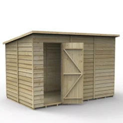 Forest Garden 10x6 Ft Pent Overlap Wooden Shed With Floor