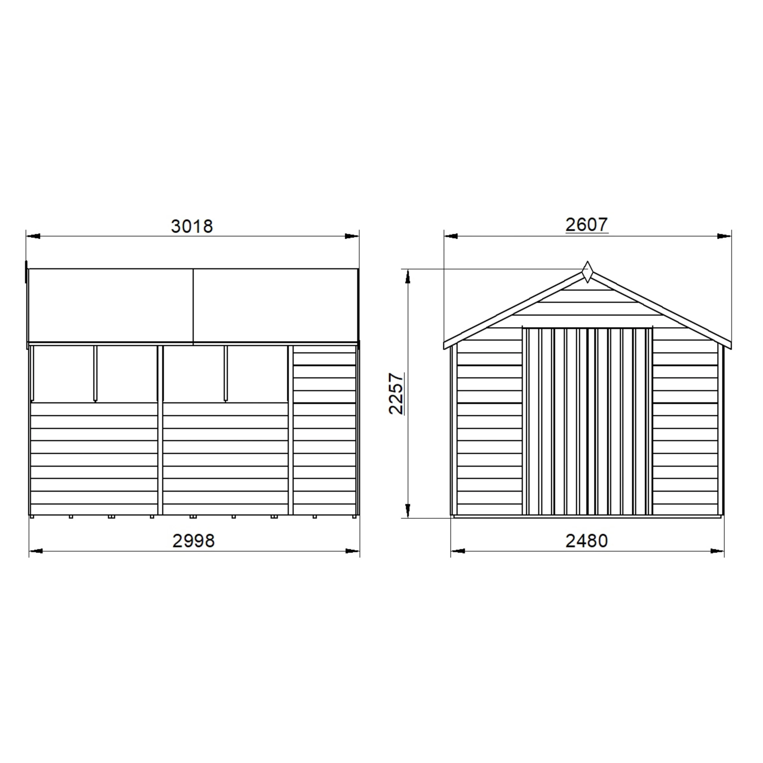 Forest Garden 10x8 Apex Pressure Treated Overlap Wooden Shed With Floor - Assembly Service Included 6 Forest Garden 10x8 Apex Pressure Treated Overlap Wooden Shed With Floor - Assembly Service Included - Image 4