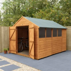 Forest Garden 10x8 Ft Apex Shiplap Wooden 2 Door 4 Windows Shed With Floor - Assembly Service Included