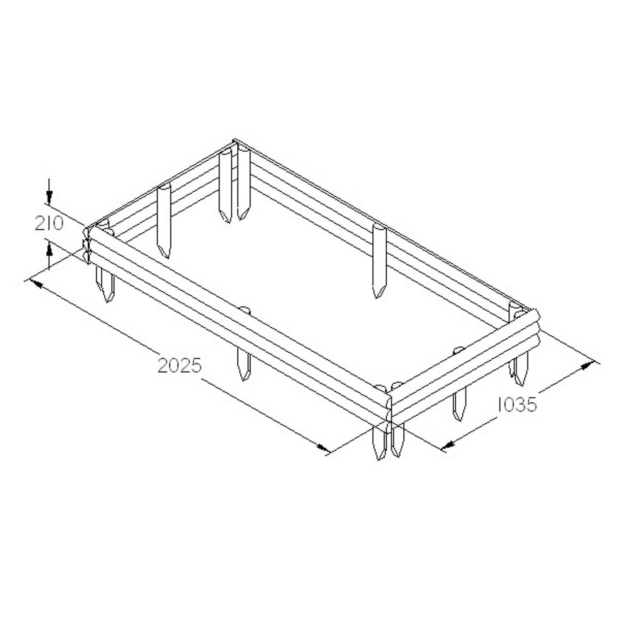Forest Garden 21 X 204 X 104 Wood Rectangular Raised Bed Kit 6 Forest Garden 21 X 204 X 104 Wood Rectangular Raised Bed Kit - Image 4