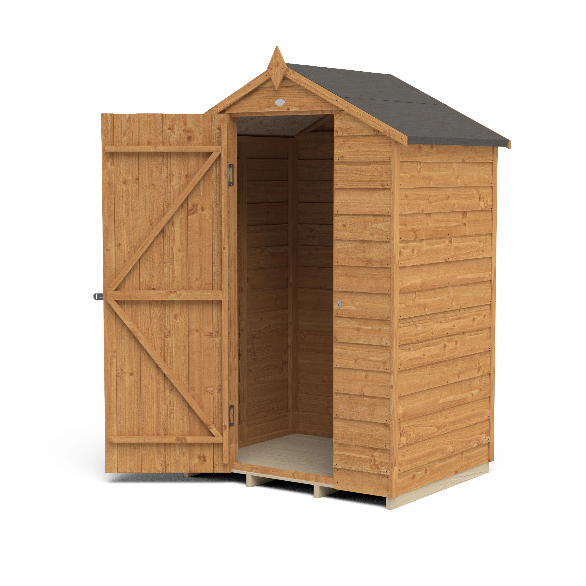 Forest Garden 4x3 Apex Dip Treated Overlap Wooden Shed With Floor (Base Included) - Assembly Service Included 6 Forest Garden 4x3 Apex Dip Treated Overlap Wooden Shed With Floor (Base Included) - Assembly Service Included - Image 4
