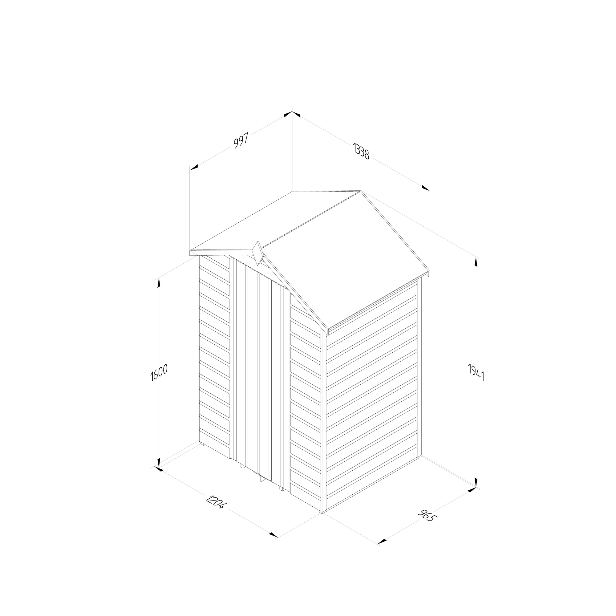 Forest Garden 4x3 Apex Dip Treated Shiplap Wooden Shed With Floor 6 Forest Garden 4x3 Apex Dip Treated Shiplap Wooden Shed With Floor - Image 4