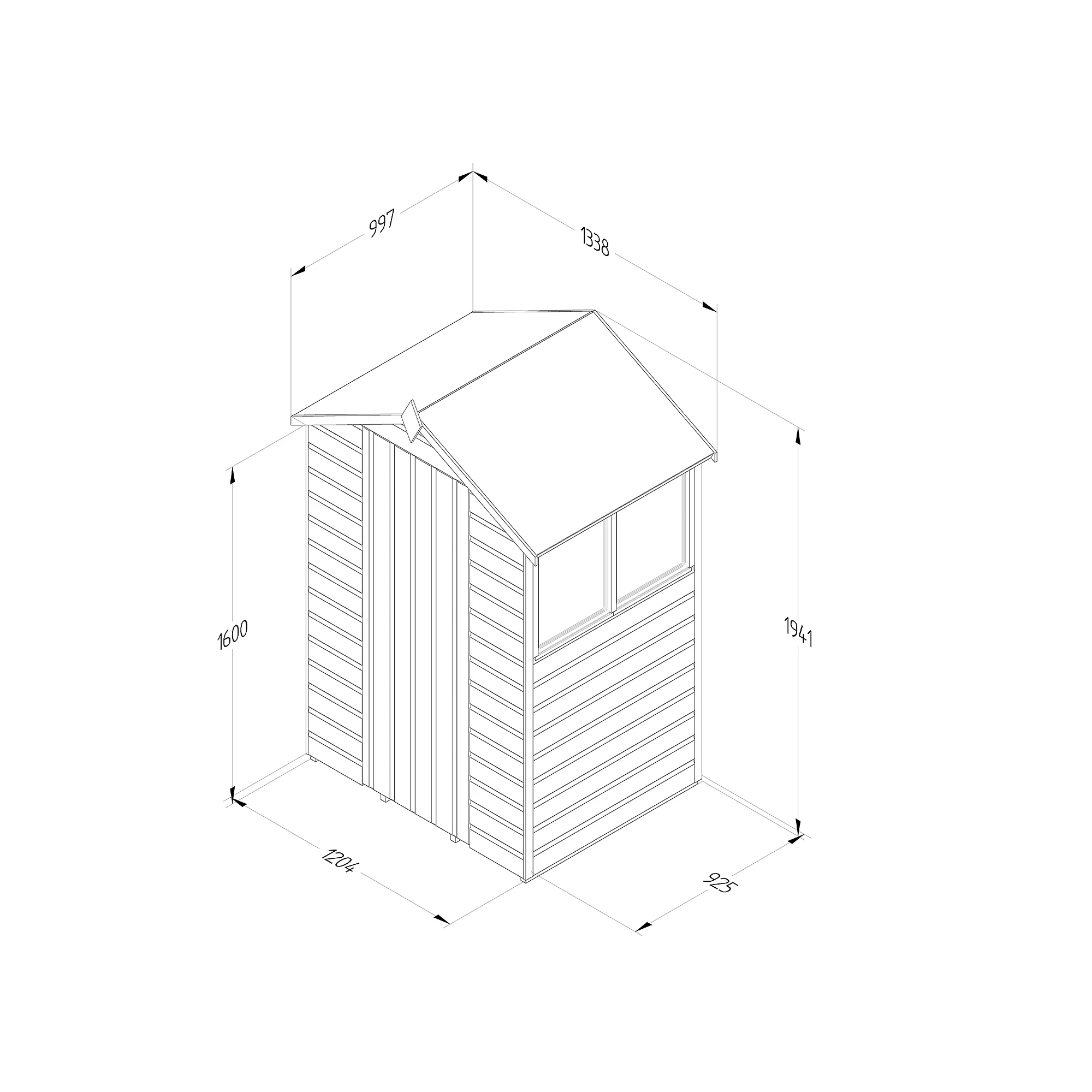 Forest Garden 4x3 Apex Dip Treated Shiplap Wooden Shed With Floor 10 Forest Garden 4x3 Apex Dip Treated Shiplap Wooden Shed With Floor - Image 8