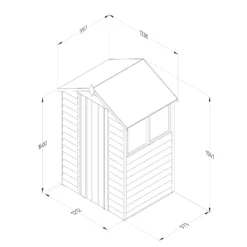 Forest Garden 4x3 Apex Pressure Treated Overlap Wooden Shed With Floor - Assembly Service Included -Gardens and Outdoor forest garden 4x3 apex pressure treated overlap wooden shed with floor assembly service included5013053192832 01t