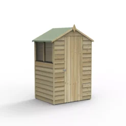 Forest Garden 4x3 Apex Pressure Treated Overlap Wooden Shed With Floor (Base Included) -Gardens and Outdoor forest garden 4x3 apex pressure treated overlap wooden shed with floor base included 5013053192832 02c