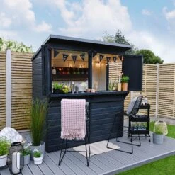 Forest Garden 6x3 Ft Pent Shiplap Garden Bar With Single Door -Gardens and Outdoor forest garden 6x3 ft pent shiplap garden bar with single door5013053184066 02i bq