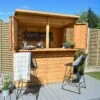 Forest Garden 6x3 Ft Pent Shiplap Garden Bar With Single Door -Gardens and Outdoor forest garden 6x3 ft pent shiplap garden bar with single door5013053184066 03i bq