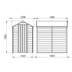 Forest Garden 6x4 Apex Dip Treated Overlap Wooden Shed With Floor - Assembly Service Included -Gardens and Outdoor forest garden 6x4 apex dip treated overlap wooden shed with floor assembly service included5013053176801 01t bq