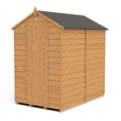 Forest Garden 6x4 Apex Dip Treated Overlap Wooden Shed With Floor (Base Included) - Assembly Service Included -Gardens and Outdoor forest garden 6x4 apex dip treated overlap wooden shed with floor base included assembly service included5013053176825 01c bq