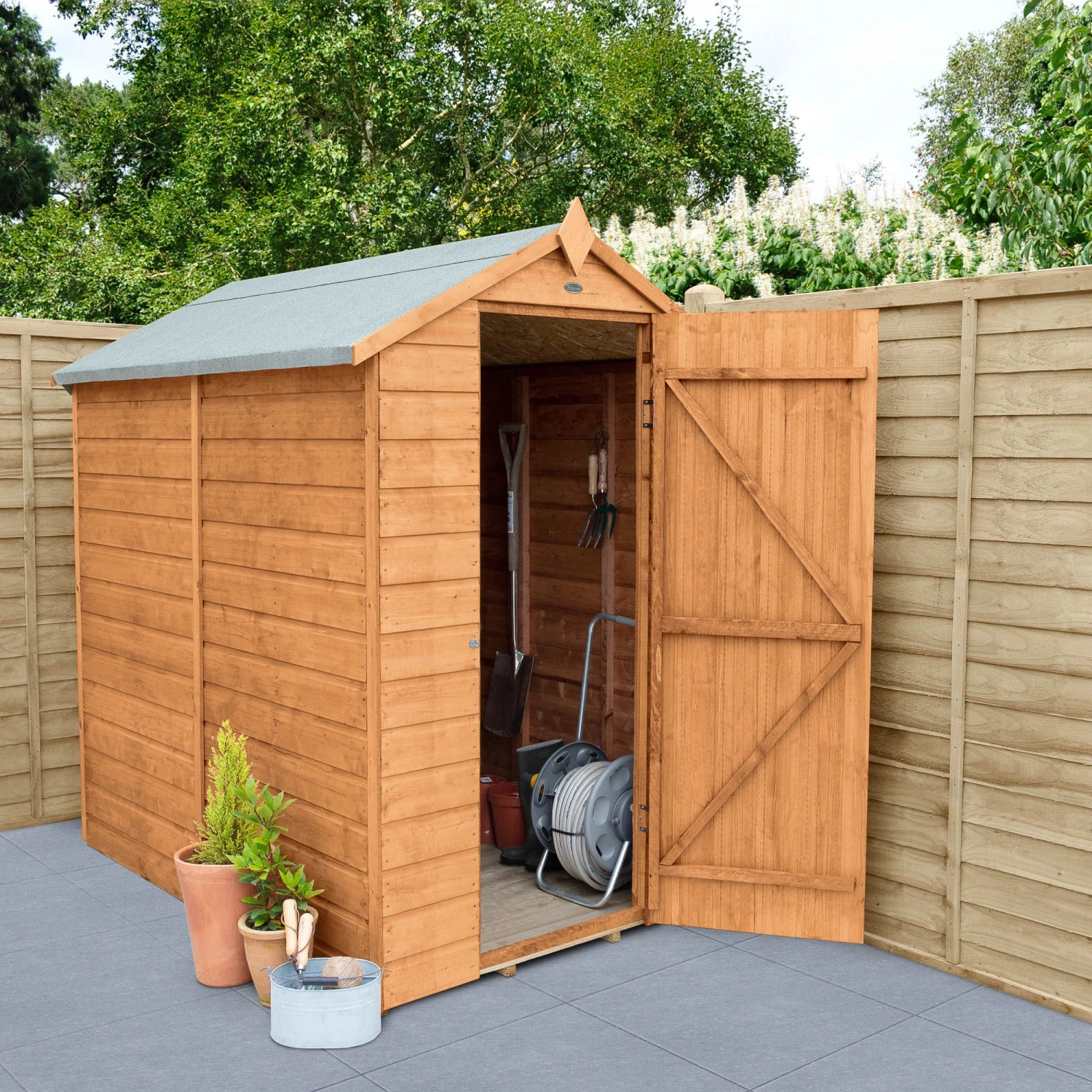 Forest Garden 6X4 Apex Dip Treated Shiplap Shed With Floor - Assembly Service Included 3 Forest Garden 6X4 Apex Dip Treated Shiplap Shed With Floor - Assembly Service Included