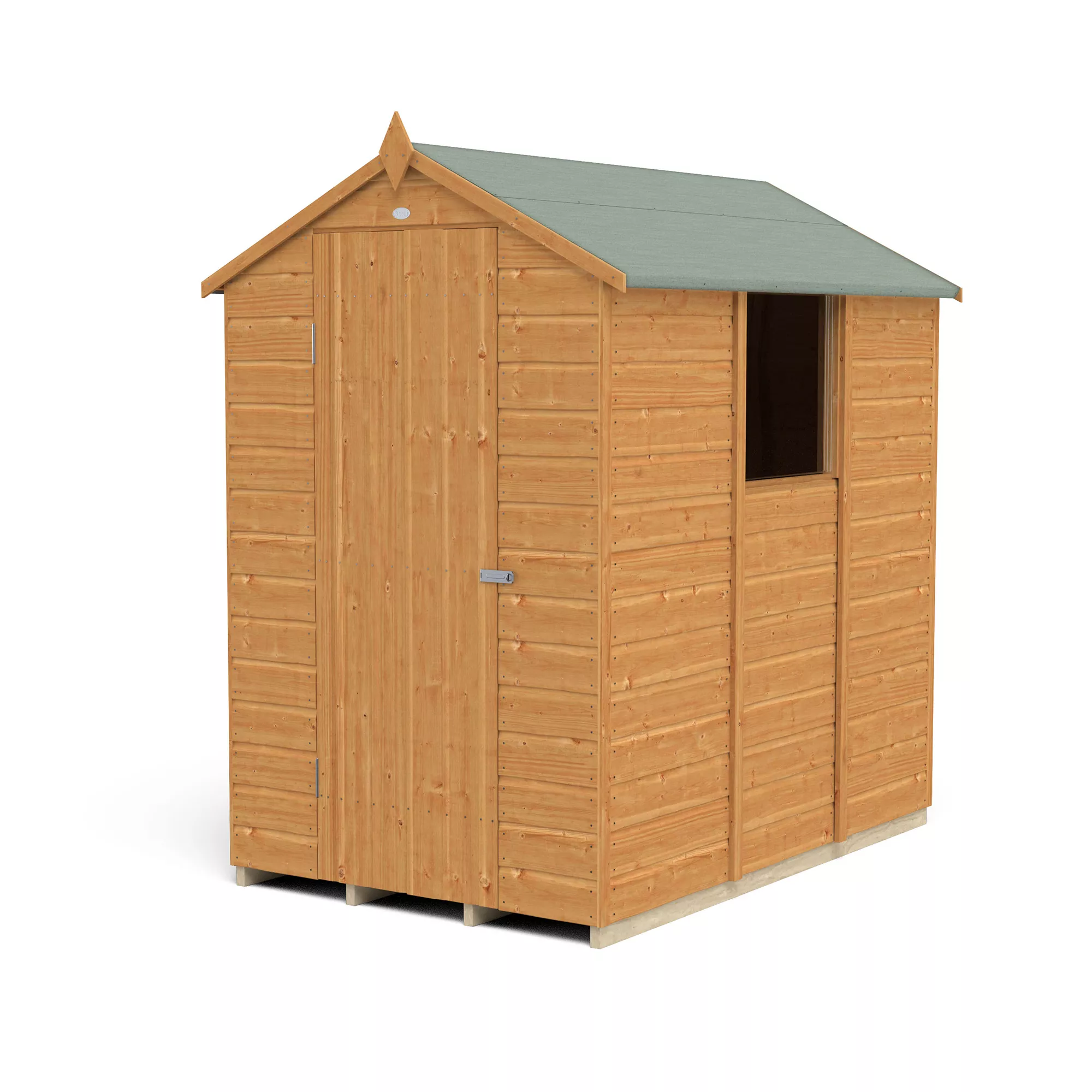 Forest Garden 6x4 Ft Apex Shiplap Wooden Shed With Floor (Base Included) - Assembly Service Included 4 Forest Garden 6x4 Ft Apex Shiplap Wooden Shed With Floor (Base Included) - Assembly Service Included - Image 2