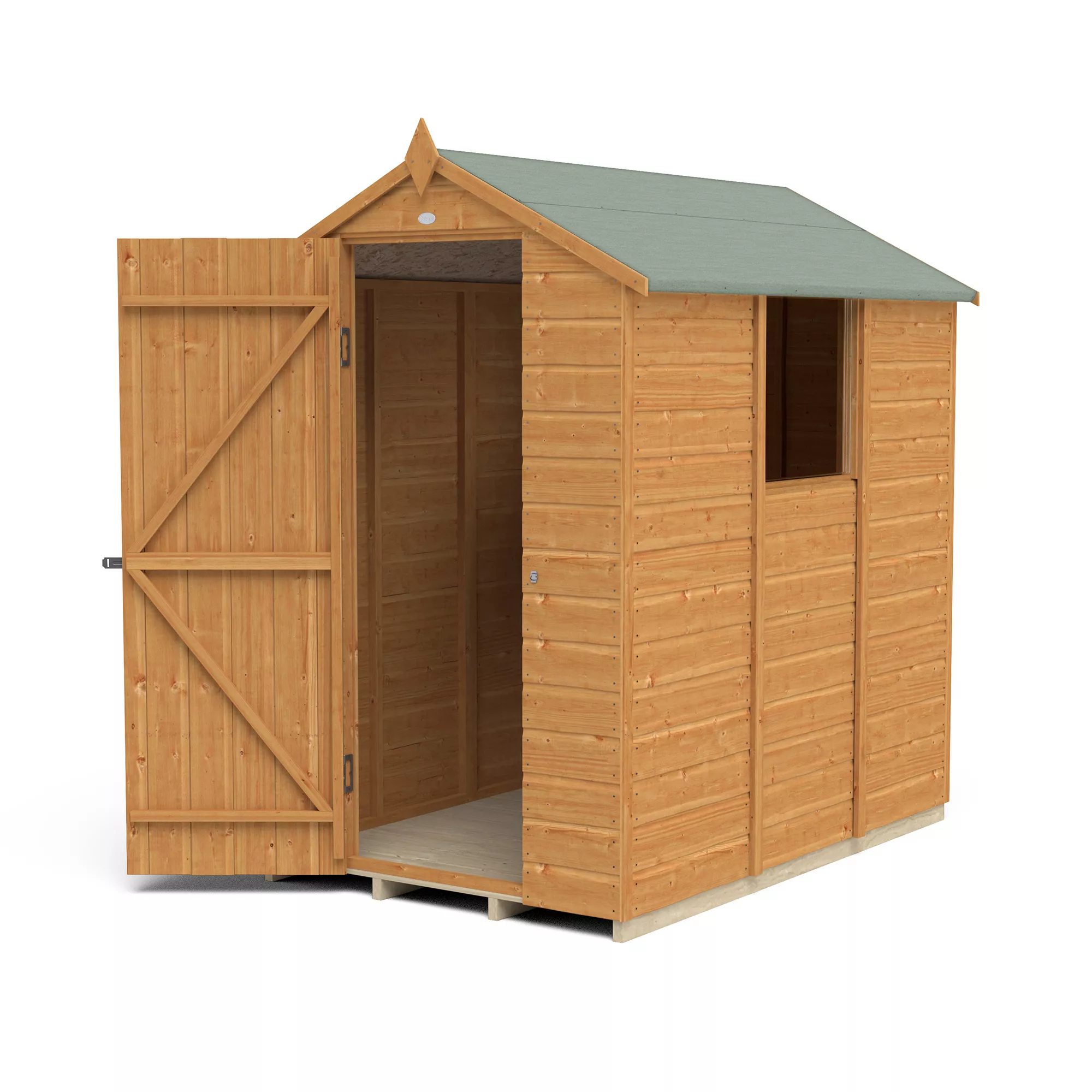 Forest Garden 6x4 Ft Apex Shiplap Wooden Shed With Floor (Base Included) - Assembly Service Included 5 Forest Garden 6x4 Ft Apex Shiplap Wooden Shed With Floor (Base Included) - Assembly Service Included - Image 3