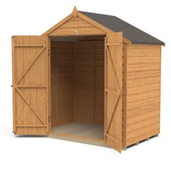Forest Garden 6x4 Ft Apex Wooden 2 Door Shed With Floor -Gardens and Outdoor forest garden 6x4 ft apex wooden 2 door shed with floor5013053177297 03c bq